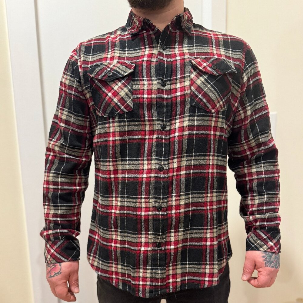 Burnside Flannel, runs small, would be great for someone who is AWESOME